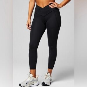 FABLETICS Black Oasis PureLuxe Crossover High-Waisted 7/8 Active Legging Size XL